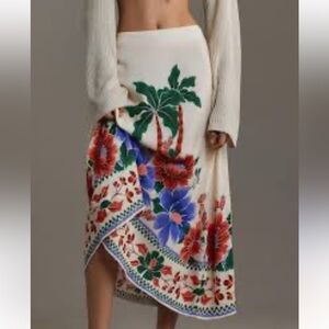 Farm Rio Womens Midi Skirt Size Small Floral